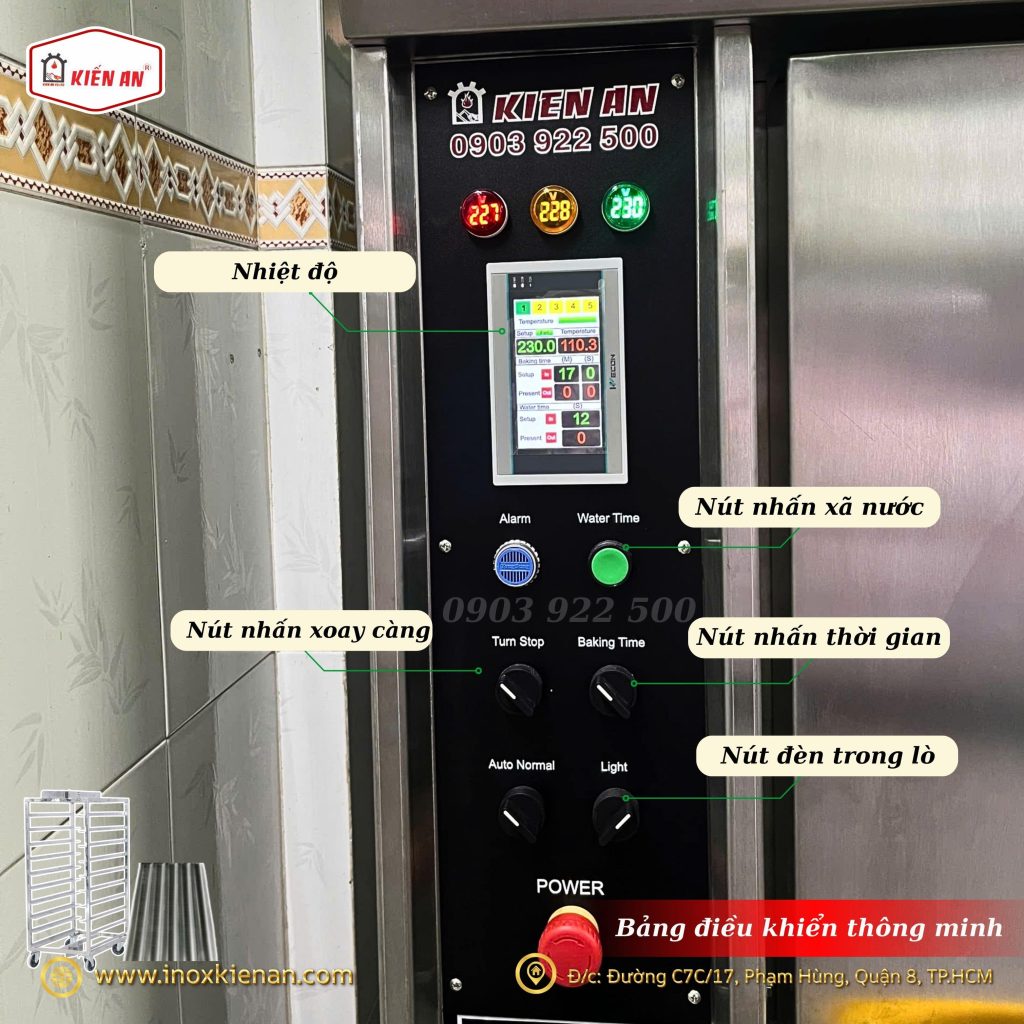Bảng điều khiển thông minh của lò nướng bánh mì Kiến An