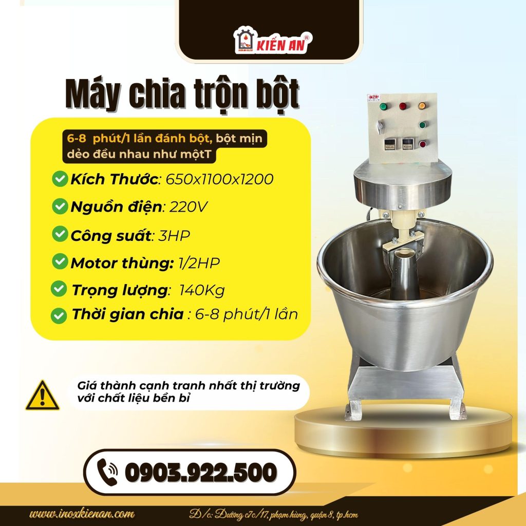 Hình ảnh thực tế của cối trộn bột tại xưởng Kiến An