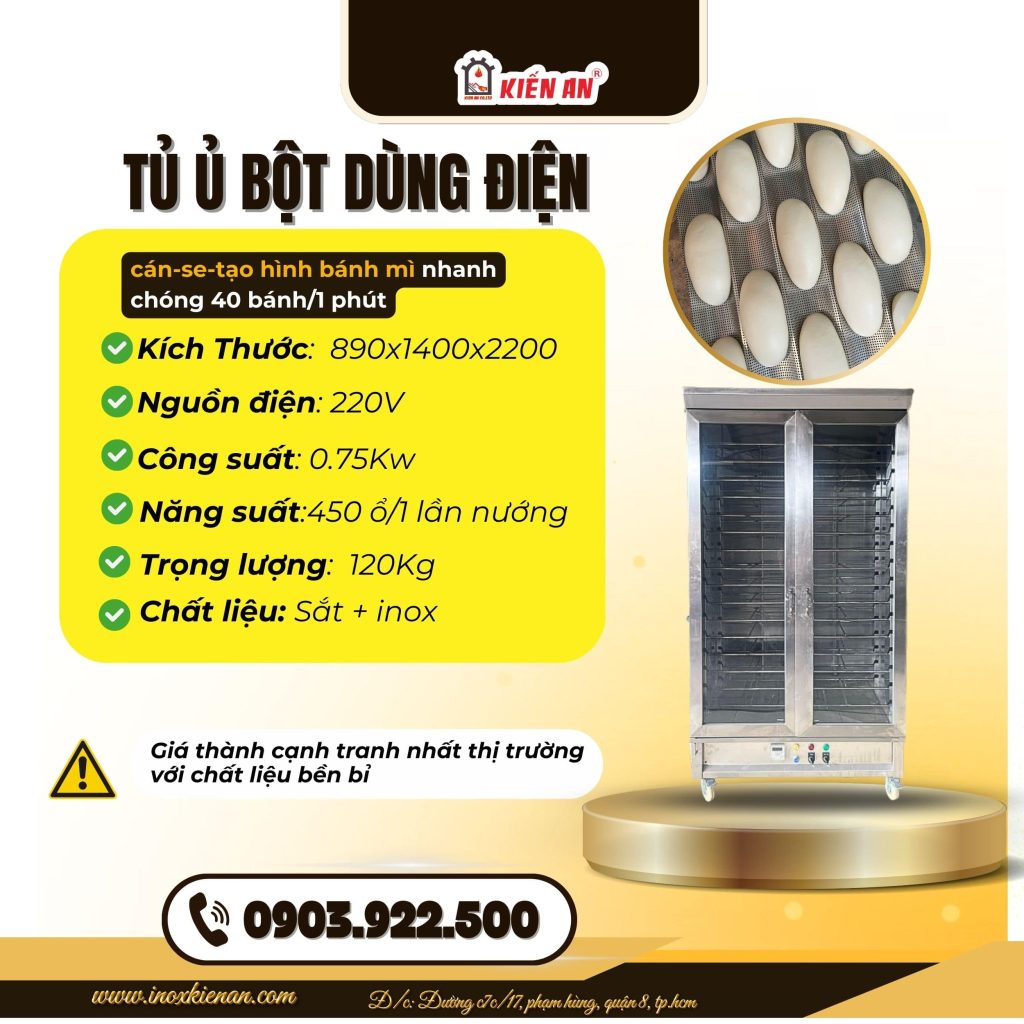 Hình ảnh thực tế của tủ ủ bột điện 30 khay