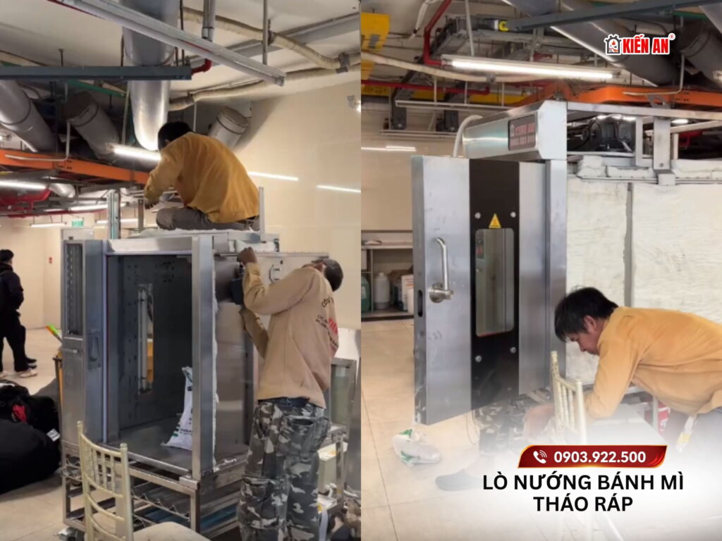 bàn giao lò xoay tháo ráp 6 khay Kiến An