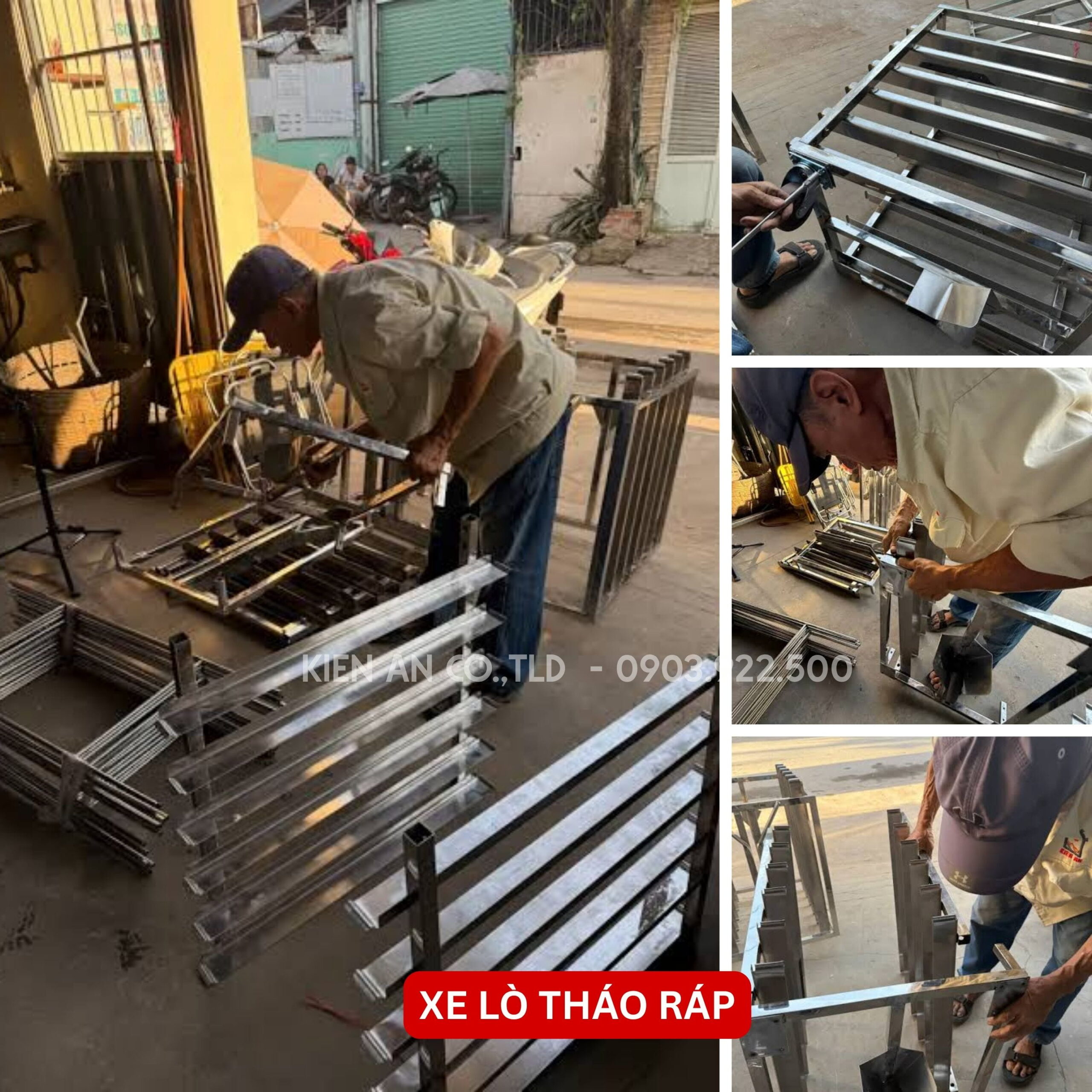 xe lò nướng bánh mì, xe khay nướng bánh mì, xe lò tháo ráp